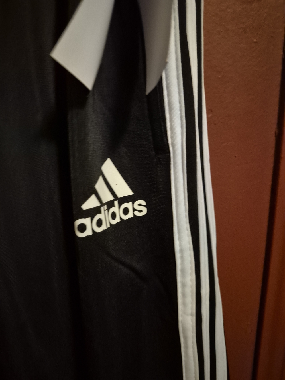 Adidas Boy'' Black Track Pants with Three White Stripes Elastic Waistband Size M - Picture 2 of 13